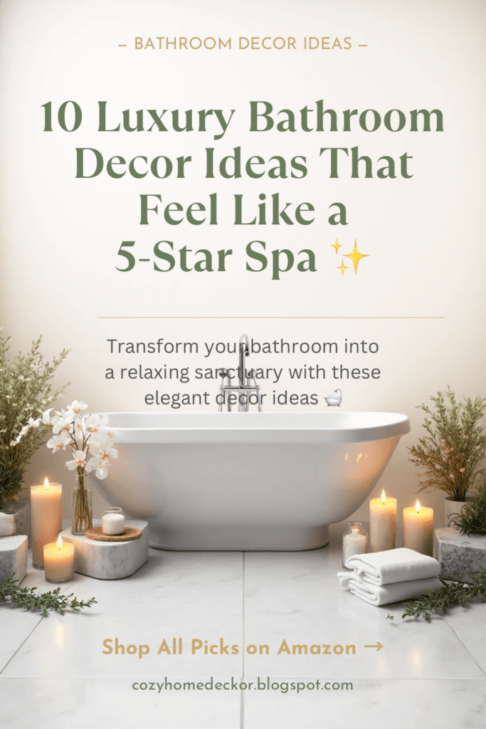 10 Luxury Bathroom Decor Ideas That Feel Like a 5-Star Spa 2026 - Cozy Home Decor