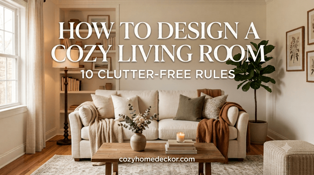 How to Design a Cozy Living Room with layered lighting and rich textiles