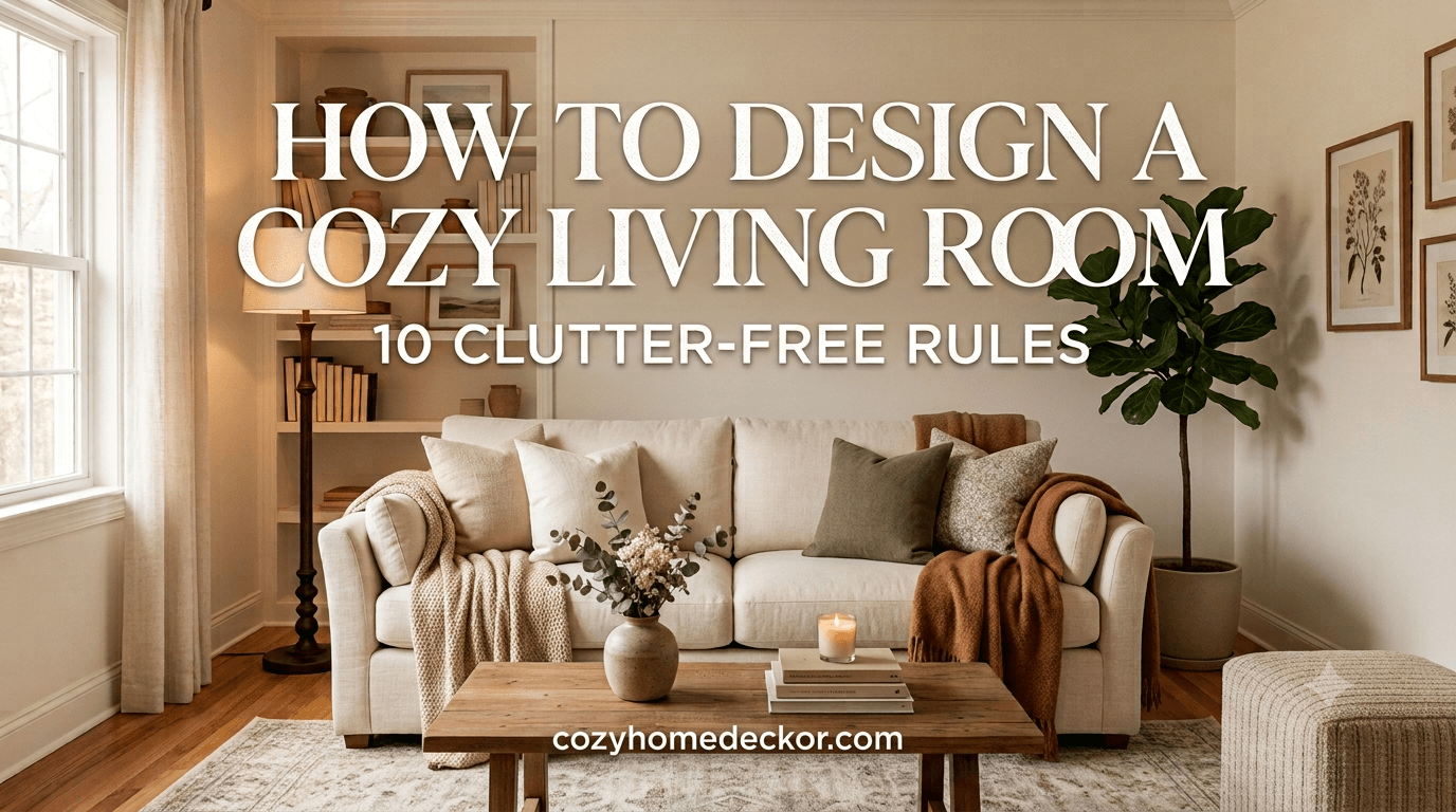 How to Design a Cozy Living Room with layered lighting and rich textures